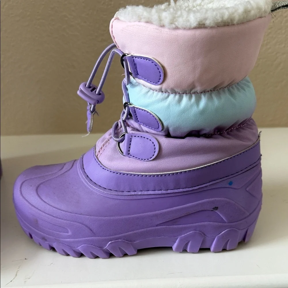 Girls Purple and Pink Winter Boots